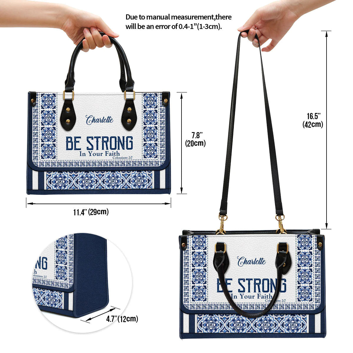 Christianartbag Handbag, Be Strong In Your Faith, Personalized Gifts, Gifts for Women, Christmas Gift. - Christian Art Bag
