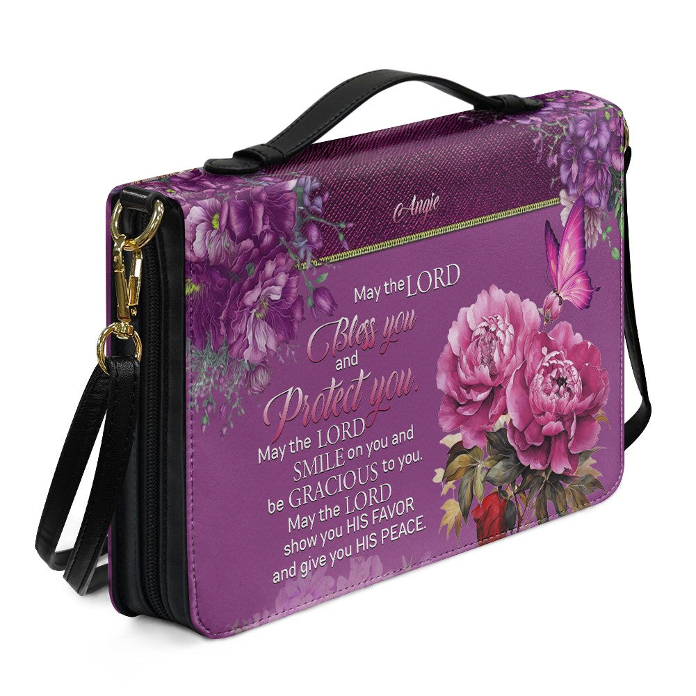 Personalized Christian Leather Handbag for Women – Bible Verse Floral Purse, Custom Name Religious Gift by CHRISTIANARTBAG