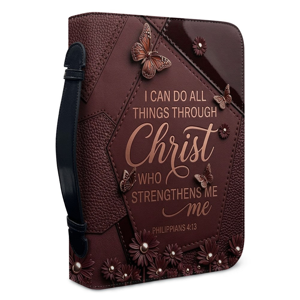 Personalized Bible Cover with Handle & Strap - I Can Do All Things - Philippians 4:13 | CHRISTIANARTBAG 01080926