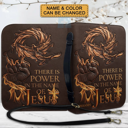 Personalized Bible Cover with Name - There Is Power In The Name Of Jesus Leather Bible Bag - CHRISTIANARTBAG CAb01100826