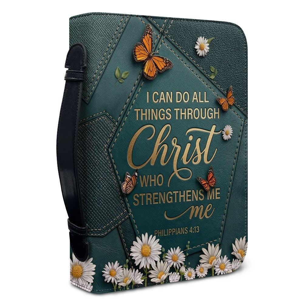 Personalized Bible Cover with Handle & Strap - I Can Do All Things - Philippians 4:13 | CHRISTIANARTBAG 01080926