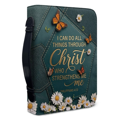 Personalized Bible Cover with Handle & Strap - I Can Do All Things - Philippians 4:13 | CHRISTIANARTBAG 01080926