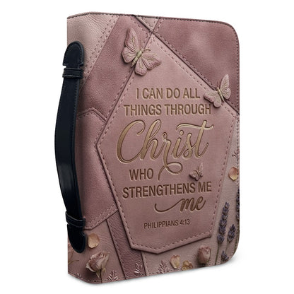 Personalized Bible Cover with Handle & Strap - I Can Do All Things - Philippians 4:13 | CHRISTIANARTBAG 01080926