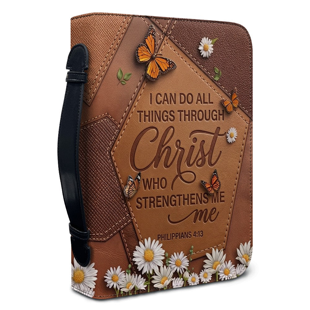 Personalized Bible Cover with Handle & Strap - I Can Do All Things - Philippians 4:13 | CHRISTIANARTBAG 01080926