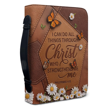 Personalized Bible Cover with Handle & Strap - I Can Do All Things - Philippians 4:13 | CHRISTIANARTBAG 01080926