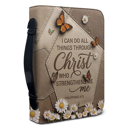 Personalized Bible Cover with Handle & Strap - I Can Do All Things - Philippians 4:13 | CHRISTIANARTBAG 01080926