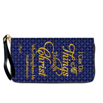 "I Can Do All Things" Inspirational Leather Bag & Wallet Set | CHRISTIANARTBAG™ CAB01042326