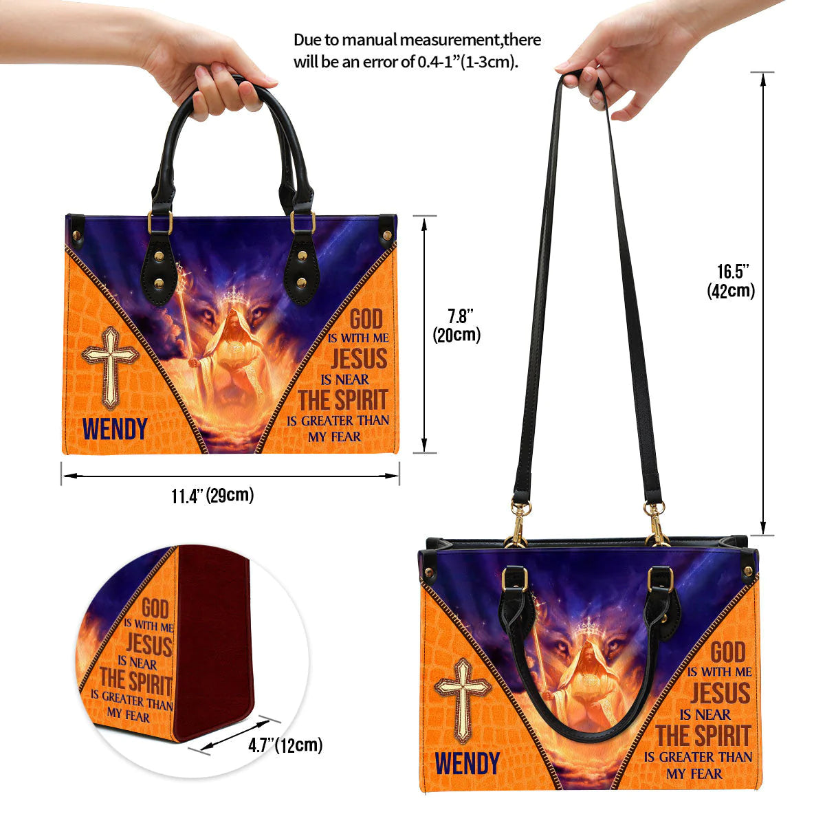 Christianartbag Handbag, The Spirit Is Greater Than My Fear, Personalized Gifts, Gifts for Women, Christmas Gift. - Christian Art Bag