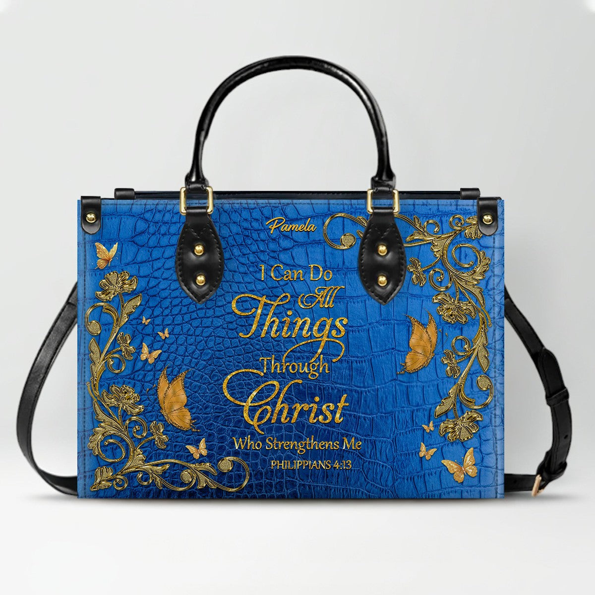 "I Can Do All Things" Inspirational Leather Bag & Wallet Set | CHRISTIANARTBAG™ CAB01042326