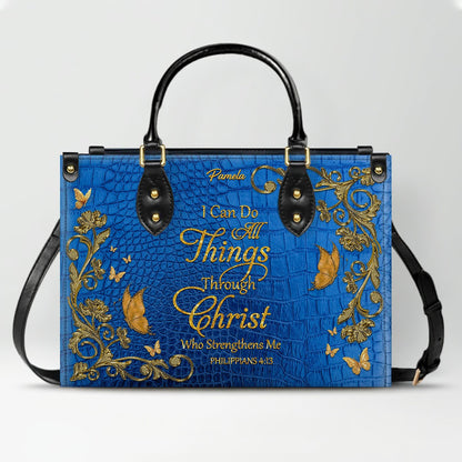 "I Can Do All Things" Inspirational Leather Bag & Wallet Set | CHRISTIANARTBAG™ CAB01042326