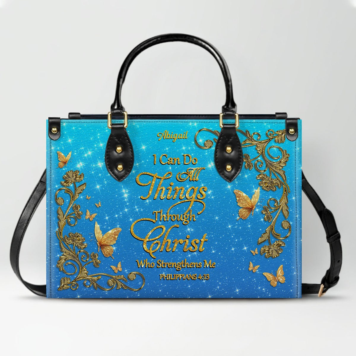 "I Can Do All Things" Inspirational Leather Bag & Wallet Set | CHRISTIANARTBAG™ CAB01042326