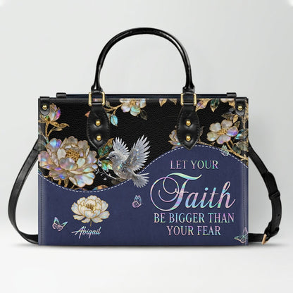 Personalized Leather Handbag – Christian Purse | Mother of Pearl Style | CHRISTIANARTBAG CAB123025