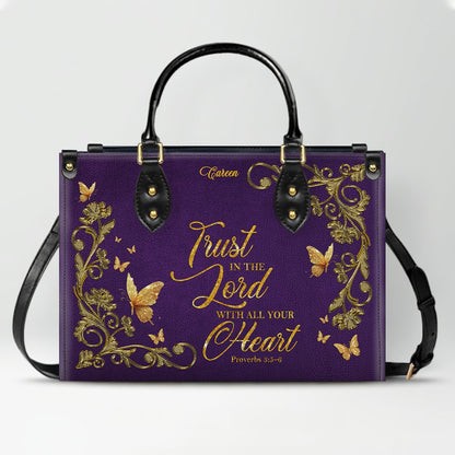CHRISTIANARTBAG Handbags - She Who Kneels Before GOD - Custom Bible Verses Name & Color - Personalized Leather Handbag - CABLTB01120825