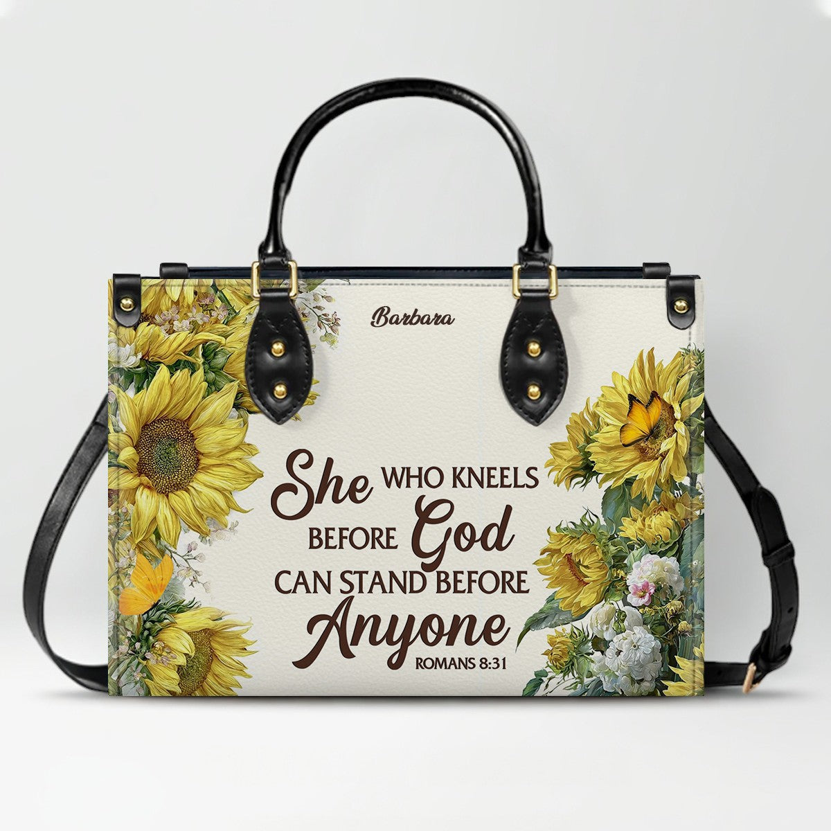 Personalized Christian Leather Handbag for Women – Custom Name & Bible Verse | CHRISTIANARTBAG CAB011426