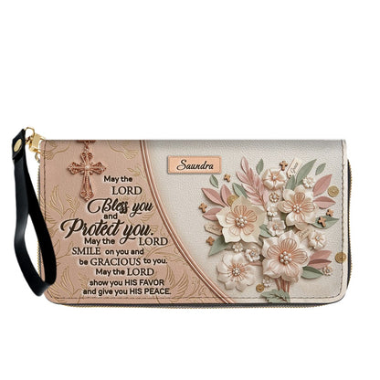 CHRISTIANARTBAG Personalized Leather Handbag and Wallet Set | Beige Custom Name Cross Purse & Long Wristlet Clutch CAB01061626