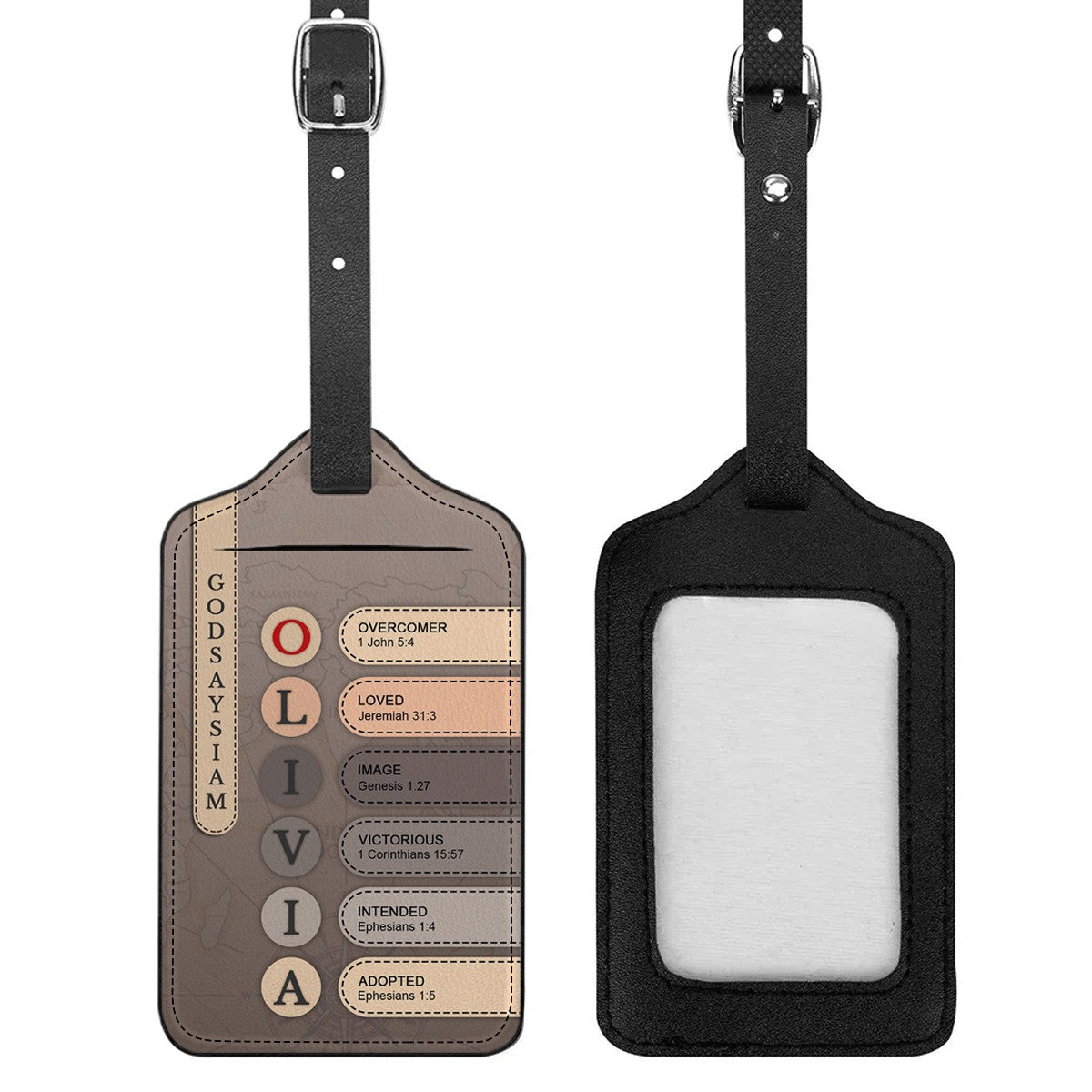 Personalized Christian Luggage Tag with Custom Bible Verses – Faith Travel Gift by CHRISTIANARTBAG