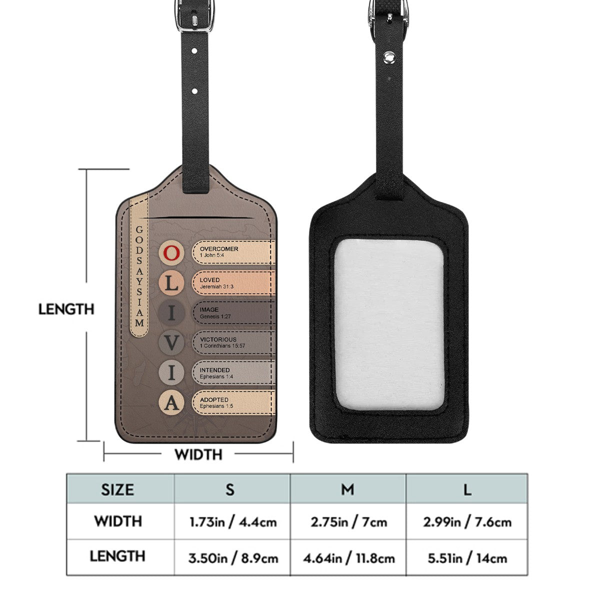 Personalized Christian Luggage Tag with Custom Bible Verses – Faith Travel Gift by CHRISTIANARTBAG