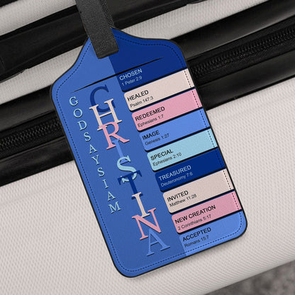 Personalized Christian Luggage Tag with Bible Verses – Custom Name Travel Gift by CHRISTIANARTBAG