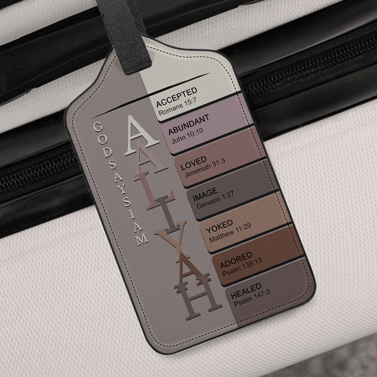 Personalized Christian Luggage Tag with Bible Verses – Custom Name Travel Gift by CHRISTIANARTBAG