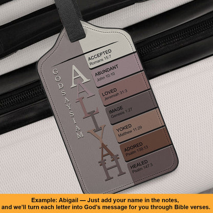 Personalized Christian Luggage Tag with Bible Verses – Custom Name Travel Gift by CHRISTIANARTBAG