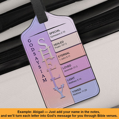 Personalized Christian Luggage Tag with Bible Verses – Custom Name Travel Gift by CHRISTIANARTBAG