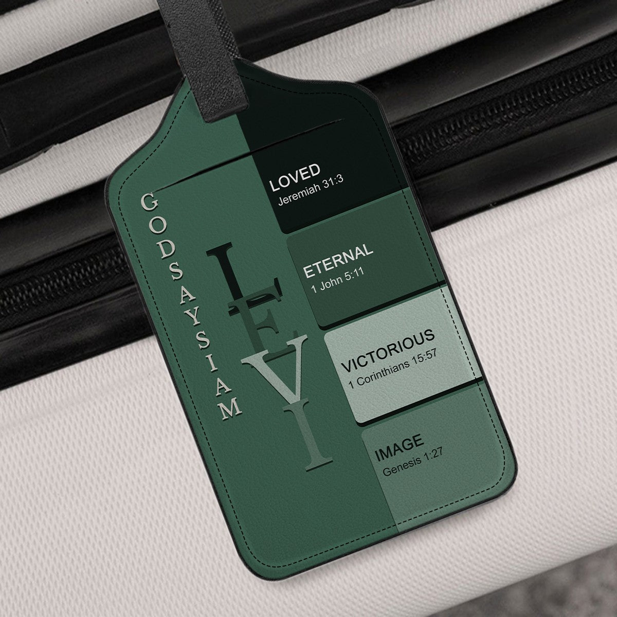 Personalized Christian Luggage Tag with Custom Bible Verses – Faith Travel Gift by CHRISTIANARTBAG