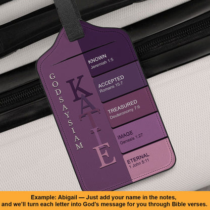 Personalized Christian Luggage Tag with Bible Verses – Custom Name Travel Gift by CHRISTIANARTBAG