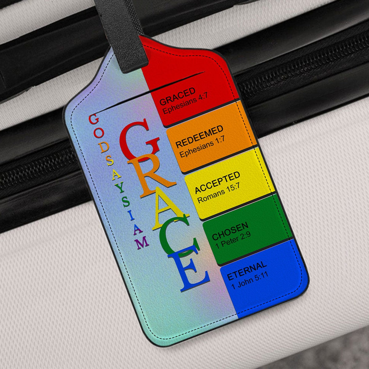 Personalized Christian Luggage Tag with Custom Bible Verses – Faith Travel Gift by CHRISTIANARTBAG