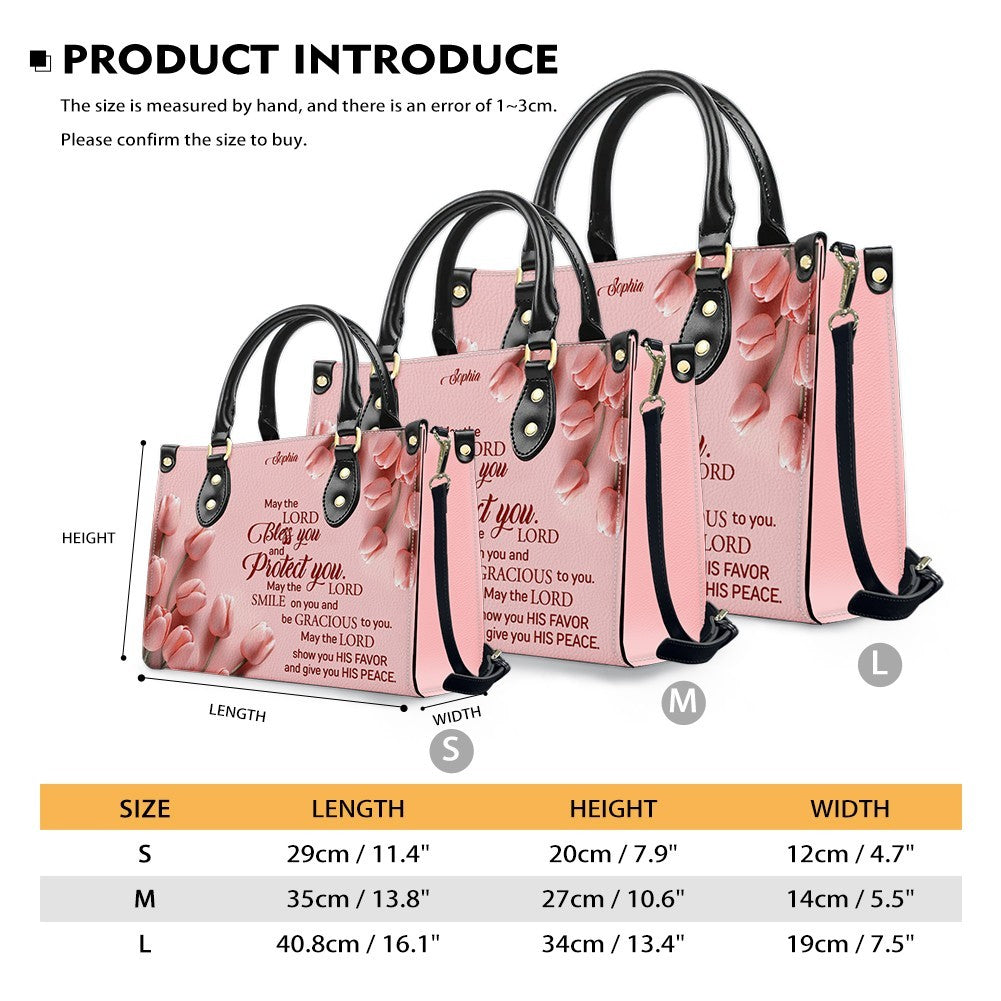 Personalized Christian Leather Handbag for Women – Custom Name Bible Verse Purse – Floral Tote Bag – Religious Gift by CHRISTIANARTBAG CAB01022526
