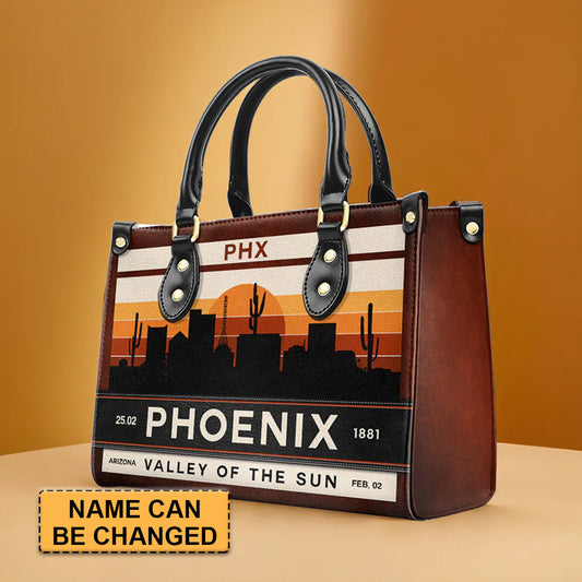 Phoenix 'Valley of the Sun' Leather Handbag by CHRISTIANARTBAG – Desert Elegance - CABLTHB08010424.