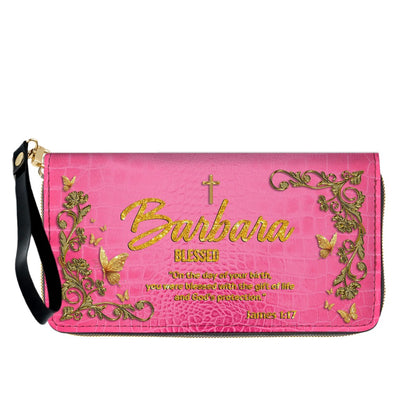 Personalized Christian Leather Handbag with Free Clutch – Custom Name & Bible Verse Meaning – Luxury Faith Gift for Women