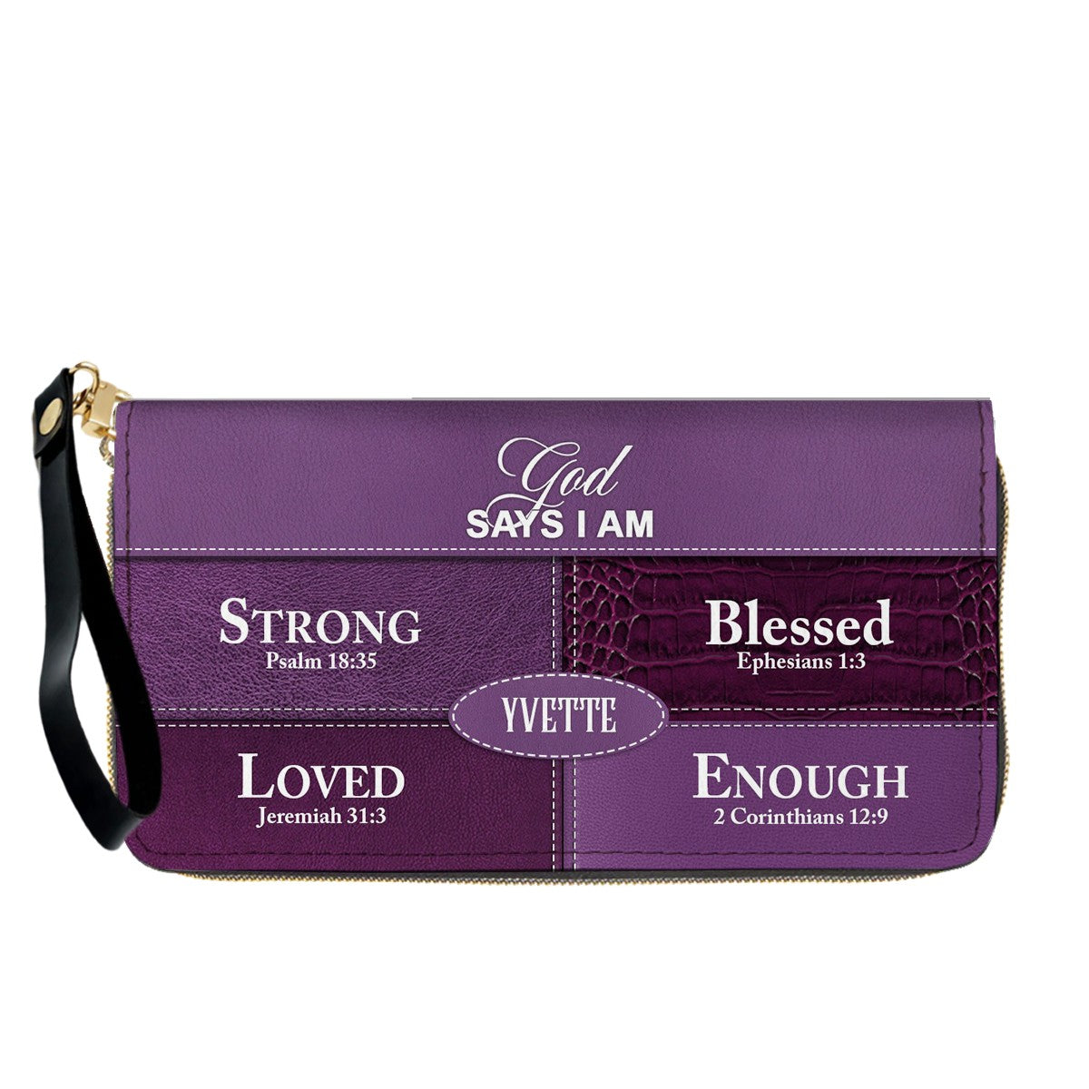 Personalized “God Says I Am” Leather Handbag for Christian Women – Custom Name & Color | CHRISTIANARTBAG 0111725