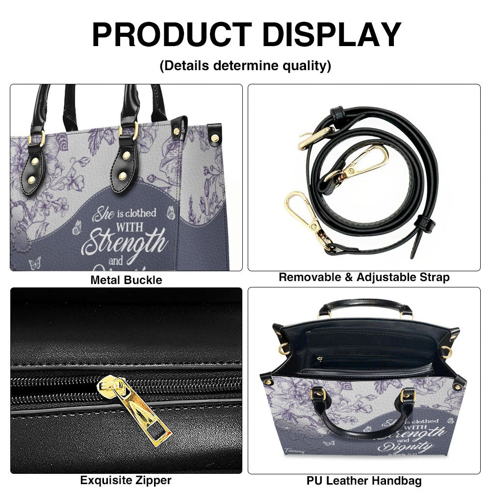 Personalized Leather Handbag with Bible Verses – Custom Christian Purse with Name | CHRISTIANARTBAG