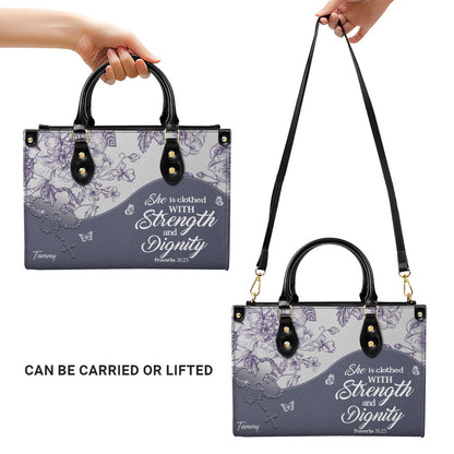 Personalized Leather Handbag with Bible Verses – Custom Christian Purse with Name | CHRISTIANARTBAG