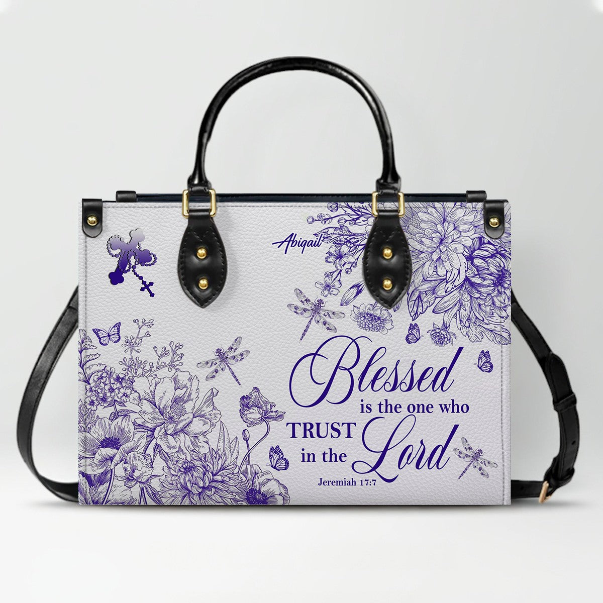 Personalized Christian Leather Handbag – Custom Name, Color & Bible Verse | CHRISTIANARTBAG