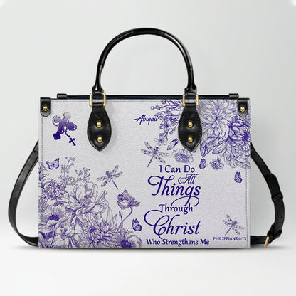 Personalized Christian Leather Handbag – Custom Name, Color & Bible Verse | CHRISTIANARTBAG