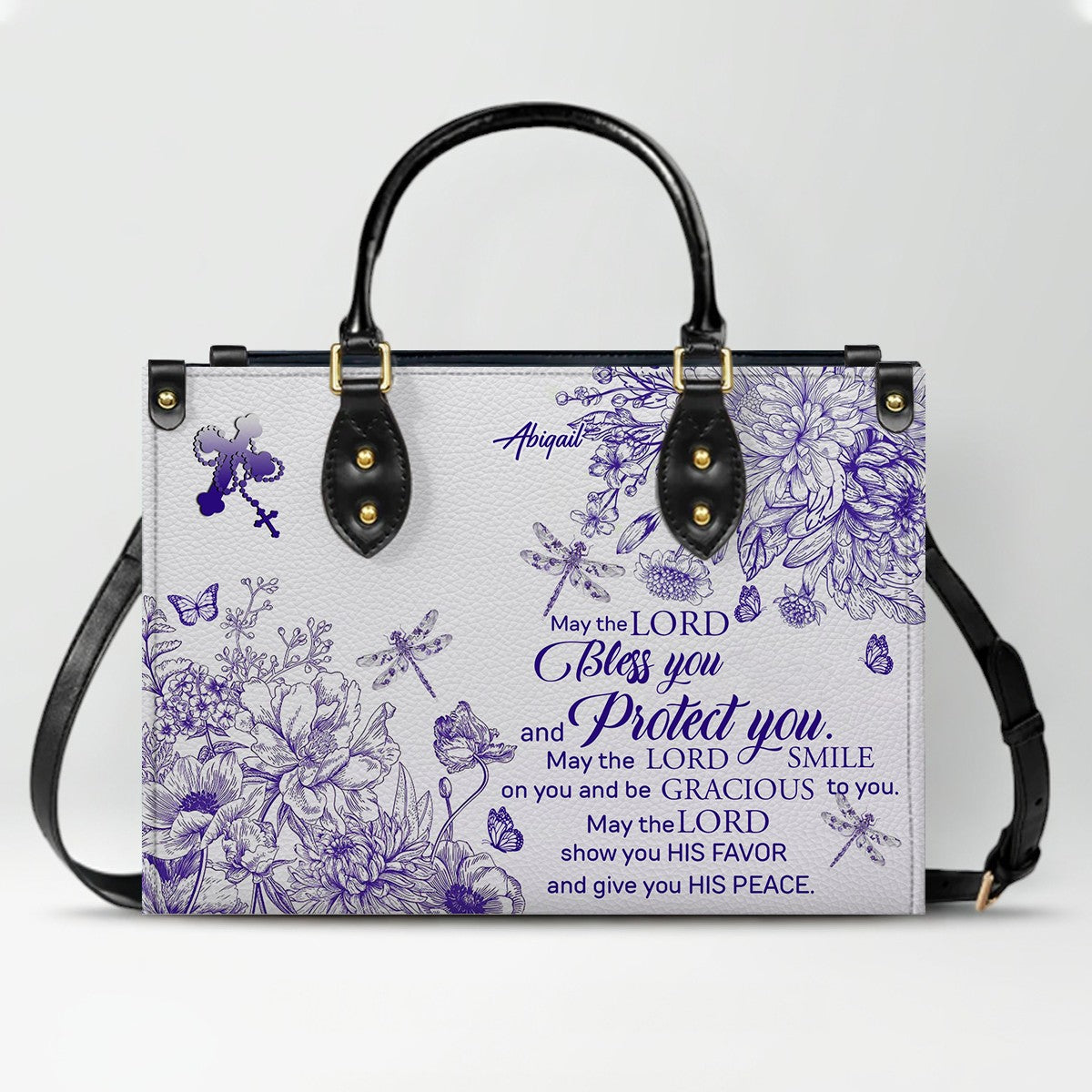 Personalized Christian Leather Handbag – Custom Name, Color & Bible Verse | CHRISTIANARTBAG