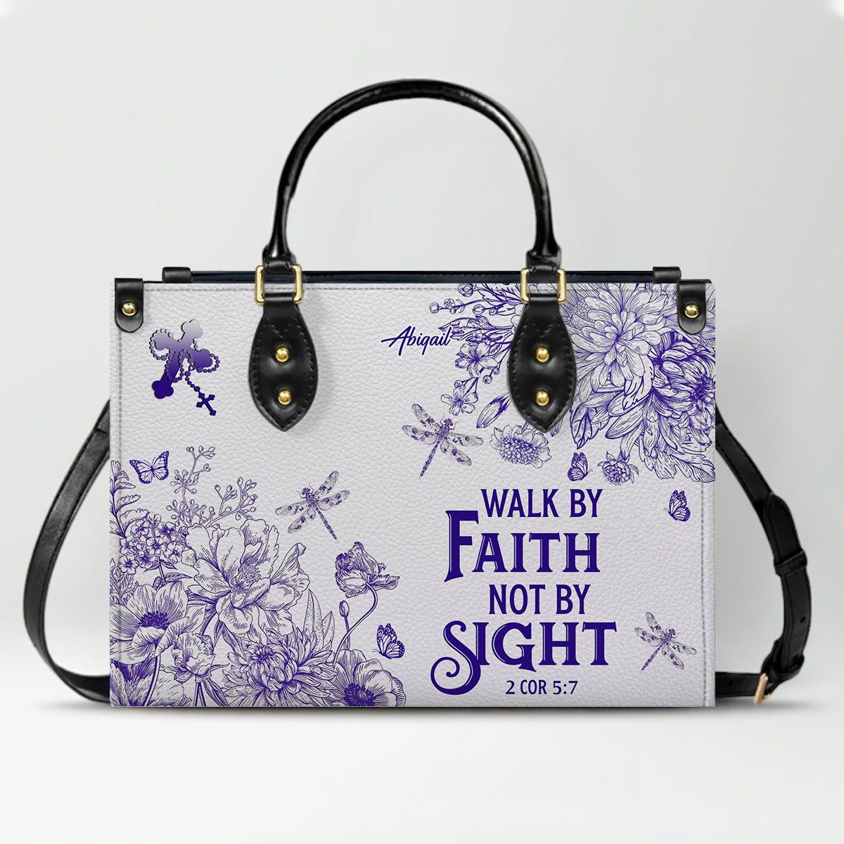 Personalized Christian Leather Handbag – Custom Name, Color & Bible Verse | CHRISTIANARTBAG