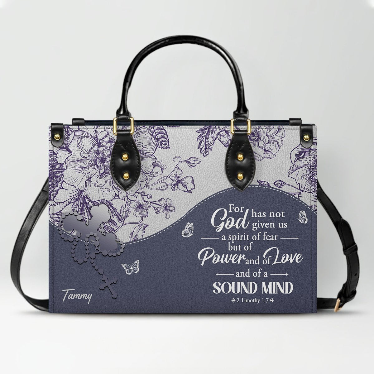 Personalized Leather Handbag with Bible Verses – Custom Christian Purse with Name | CHRISTIANARTBAG