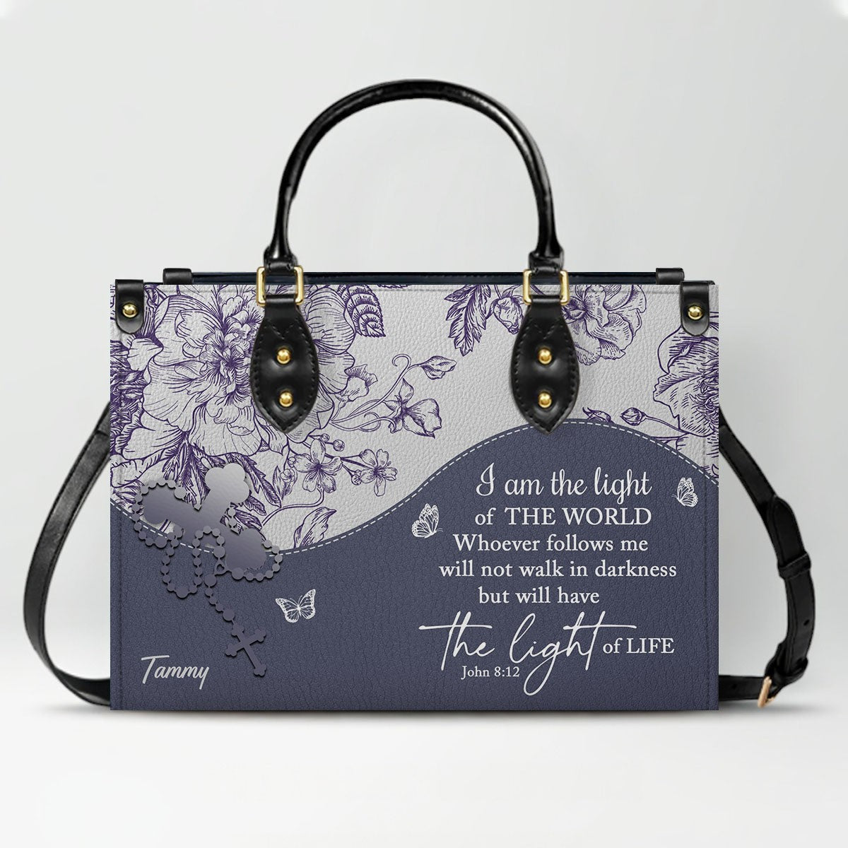 Personalized Leather Handbag with Bible Verses – Custom Christian Purse with Name | CHRISTIANARTBAG
