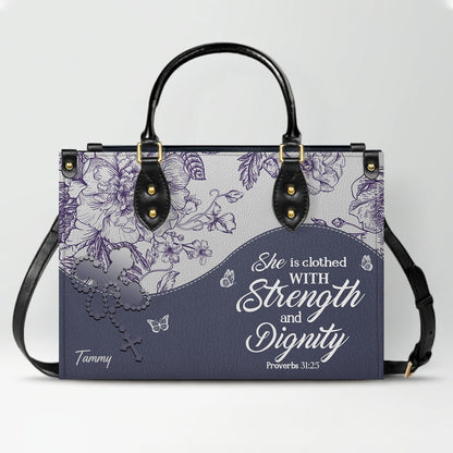 Personalized Leather Handbag with Bible Verses – Custom Christian Purse with Name | CHRISTIANARTBAG