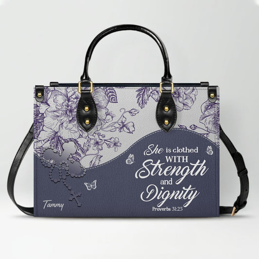 Personalized Leather Handbag with Bible Verses – Custom Christian Purse with Name | CHRISTIANARTBAG