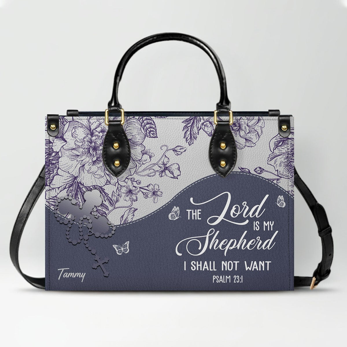 Personalized Leather Handbag with Bible Verses – Custom Christian Purse with Name | CHRISTIANARTBAG