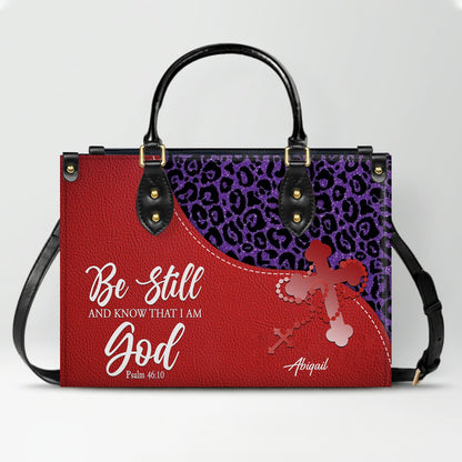 Personalized Christian Leather Handbag with Custom Bible Verse – Leopard Print Faith Purse Gift for Women by CHRISTIANARTBAG