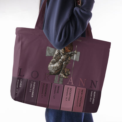 Personalized Christian Tote Bag with Bible Verses – Custom Name & Skin Tone | CHRISTIANARTBAG