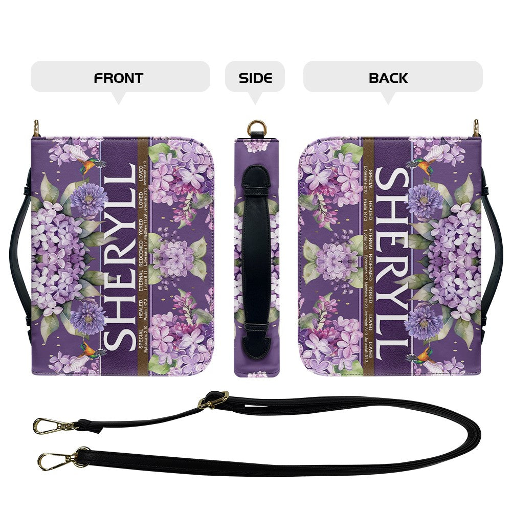 Christianartbag Handbags- Uncover the sacred meaning of your name - Leather Handbag Purple - Personalized Bags - Gifts for Women - Christmas Gift - CABLTB02271024.