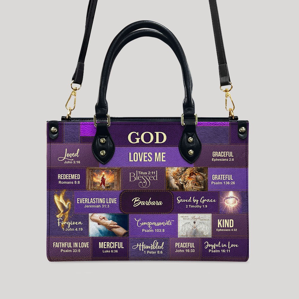 Personalized Christian Leather Handbag – Bible Verse Faith, Love & Protection Tote by CHRISTIANARTBAG