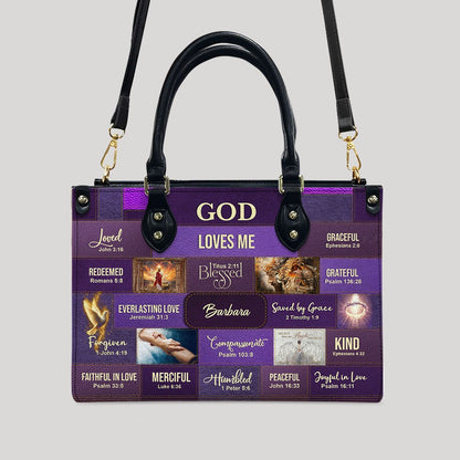 Personalized Christian Leather Handbag – Bible Verse Faith, Love & Protection Tote by CHRISTIANARTBAG