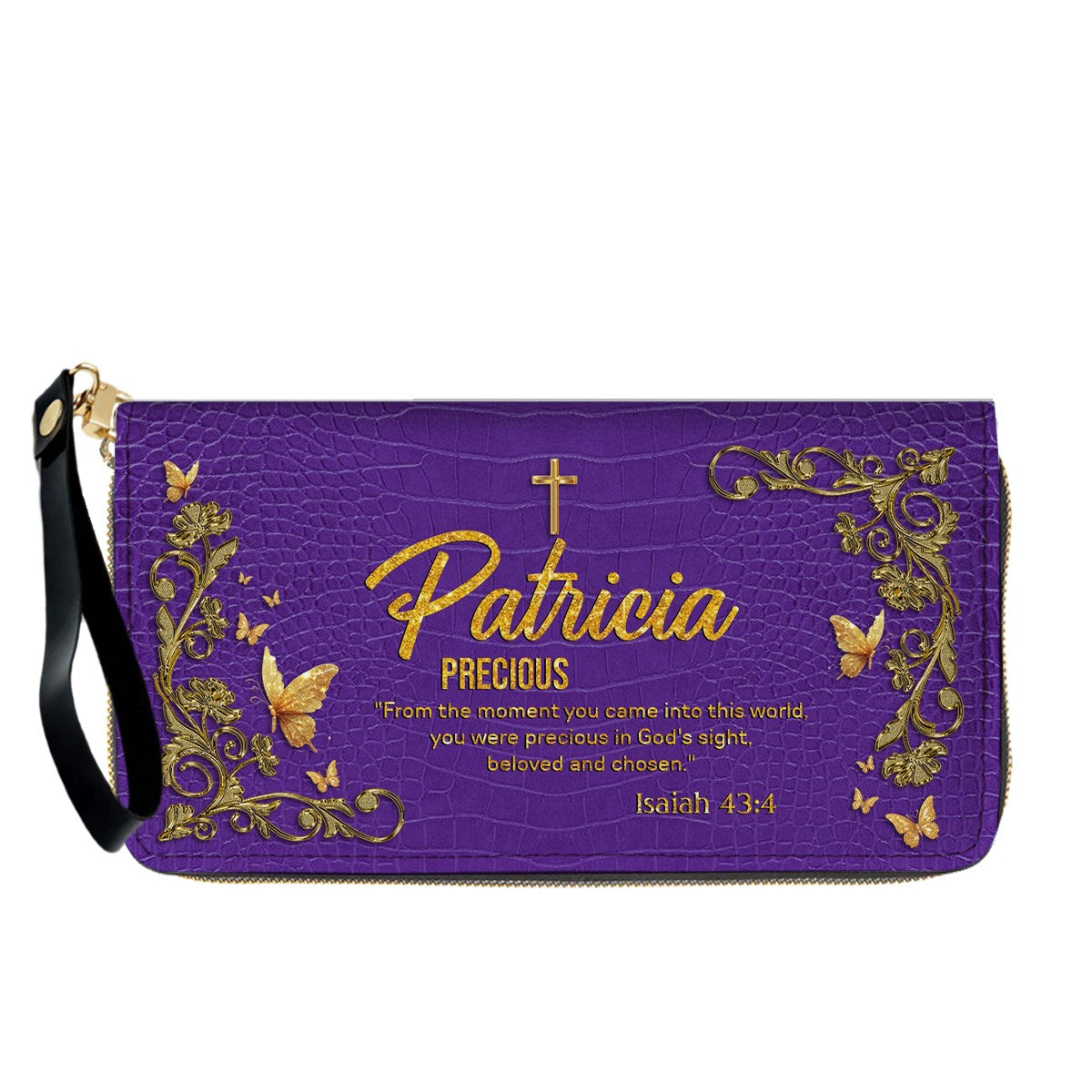 Personalized Christian Leather Handbag with Free Clutch – Custom Name & Bible Verse Meaning – Luxury Faith Gift for Women