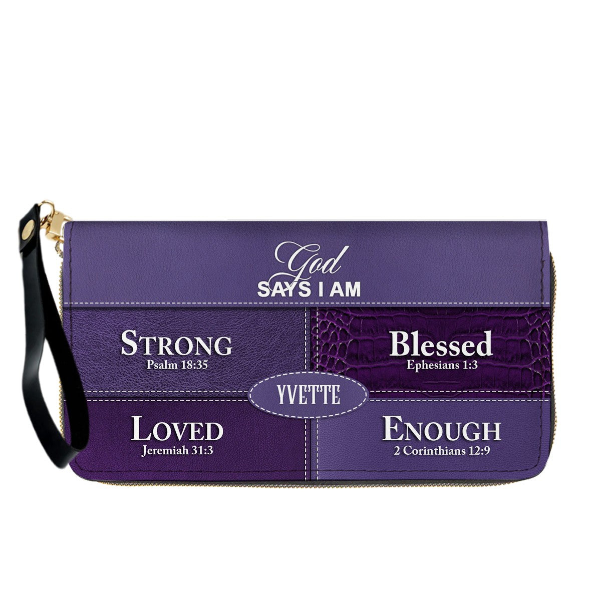 Personalized “God Says I Am” Leather Handbag for Christian Women – Custom Name & Color | CHRISTIANARTBAG 0111725